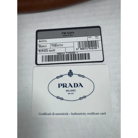 Prada Sacca Bufalo Easy Bag Womens Tabacco Brown Leather BR2613 Shoulder Strap - Picture 5 of 14